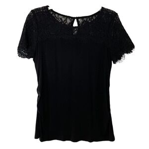 Skies Are Blue Maternity Short Sleeve Top Black